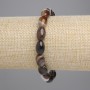 Náramek z achátu barilového tvaru na elastické bázi, průměr 12×8 mm, délka 18 cm ±