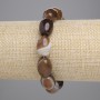 Náramek z achátu s barilovými korálkami, průměr 16×12 mm, délka 18 cm, elastický