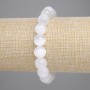 Náramek ze selenitu – hladká kulička, průměr 10 mm ±, délka 18 cm ±, na elastické šňůře