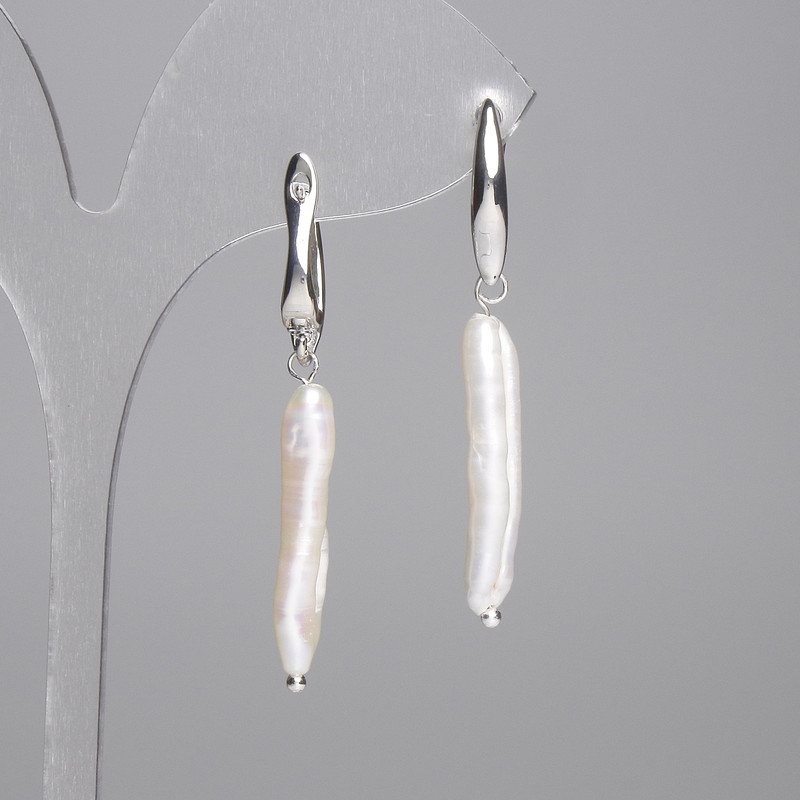 Náušnice z barokních perel 27×5 mm ±, délka 45 mm ± (různými velikostmi)