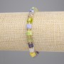Náramek Assorti (jaspis, achát, turmalín) broušené kubíky 6×6 mm, délka 18 cm, elastický