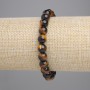 Náramek z tygřího oka, lisovaná hladká kulička, průměr cca 8 mm, délka cca 18 cm, elastický