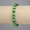 Náramek ze zeleného kočičího oka s hladkými kuličkami, průměr 8 mm, délka 18 cm, na elastické šňůře