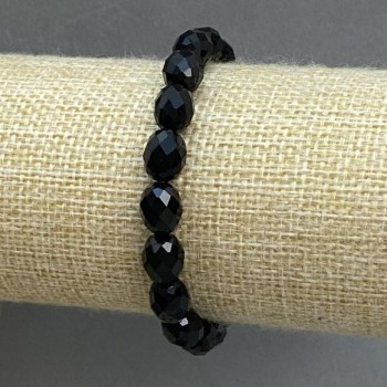 Náramek z achátu – broušené korálky z českého skla, průměr 9,5×8 mm, délka 18 cm, elastický