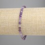 Náramek z broušeného ametystu, kubické korálky, průměr 4×4 mm, délka ±18 cm, strečový
