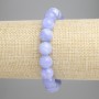Náramek z modrého achátu, hladká korálka o průměru 10 mm, na elastické šňůře, délka 18 cm+