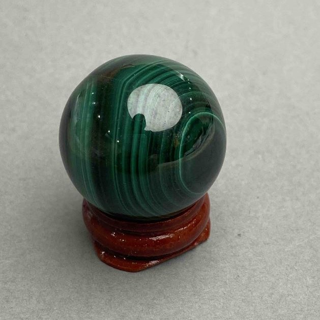 Sběratelská koule z malachitu, průměr 30 mm ± hmotnost 58 g