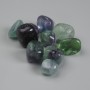Fluorit – přírodní brusovaný kámen, průměr 18–25×10–22×8–20 mm ± (různé velikosti) (cena za 100 g)