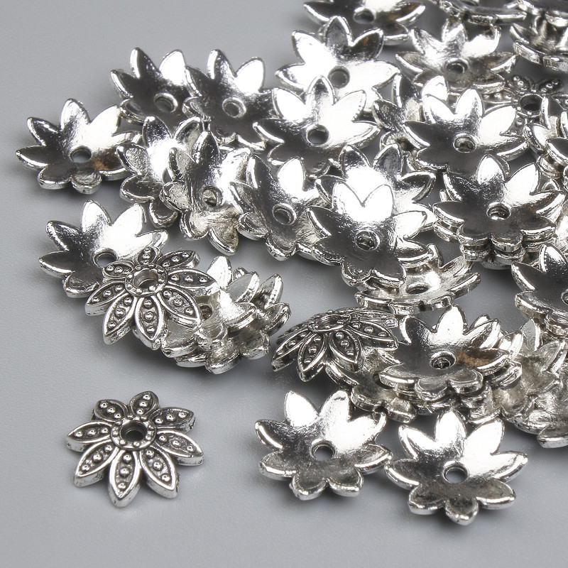 Čepička na korálky stříbrná 9,5×1 mm