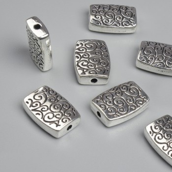 Kovové komponenty pro šperky – korálková vložka, barva kovu stříbrná, průměr 14×10 mm ± otvor, průměr 2 mm ± balení cca 8 ks +