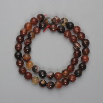 Achátové korálky, broušené kuličky, průměr 8 mm ±, délka 35 cm ±, na niti