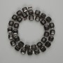 Korálky rauhtopaz brusované kubíky 8×8 mm ± a malé skleněné korálky 3 mm ±, délka 37 cm ±, na niti