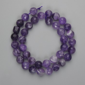Ametystové granované korálky – kuličky 9,5 mm, délka 37 cm, na niti