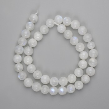 Adularitové korálky, hladké koule 10 mm, délka 40 cm