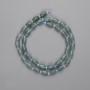 Jadeitové barilové korálky 8×5 mm ±, doplněné drobnými korálkami 3 mm ±, délka 39 cm