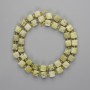 Jadeitové korálky facettované kubické 7×7 mm ±, korálky 3 mm ±, délka 40 cm ±