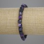Náramek z fialového achátu, broušený kubík 7×7 mm, délka cca 18 cm, elastická šňůra