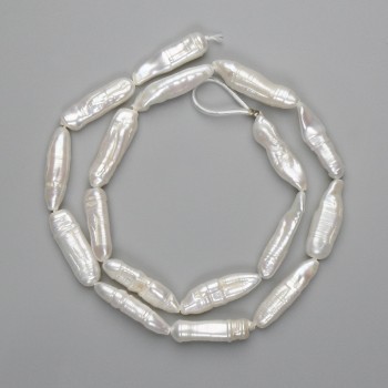 Barokní perly s nádechem „benzín“ 20–26×6, 5–7, 5 mm, délka 40 cm+