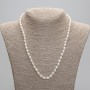 Náhrdelník z přírodních říčních perel 7,5–8×6 mm, délka 45 cm ± 5 cm prodlužovací řetízek