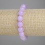 Náramek z kunzitu, hladká kulička, průměr 10 mm ±, délka 18 cm ±, pružný