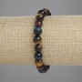 Náramek z býčího, tygřího a sokolího oka – hladké kuličky, průměr 8 mm, délka cca 18 cm, elastický