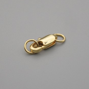 Cena za 1 ks. Karabinkový zámek, průměr 10×4 mm, barva kovu zlato