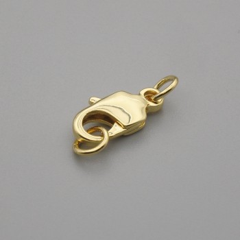 Cena za 1 ks. karabínový zámek, průměr 12,5×5 mm, zlatá barva kovu