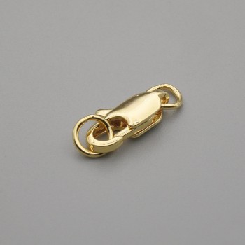Cena za 1 ks. karabinkový zámek, zlaté barvy, rozměr 12×4 mm ±