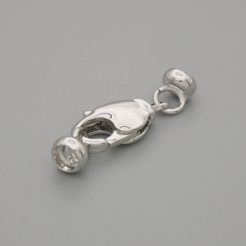 Cena za 1 ks karabinkový zámek, rozměry 14×6,5 mm ± barva kovu stříbrná