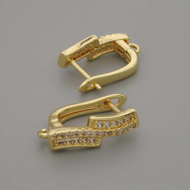 Zlaté kovové háčky na náušnice 16 × 3,5 mm – pár