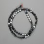 Hematitové korálky mince 6 mm ±, délka 39 cm ±