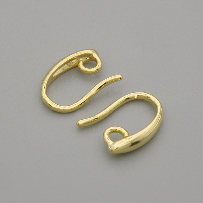 Háčky na náušnice zlatého kovu 14×2 mm ± pár