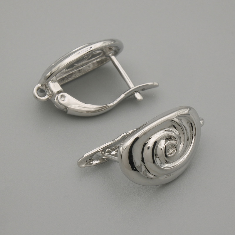 Háčky na náušnice ze stříbrně zbarveného kovu 16,5×10 mm – pár