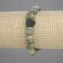 Náramek ze serpentinitu, galetované korálky, průměr 10–12×10–11 mm, 5 mm ±, délka 18 cm ±, elastický