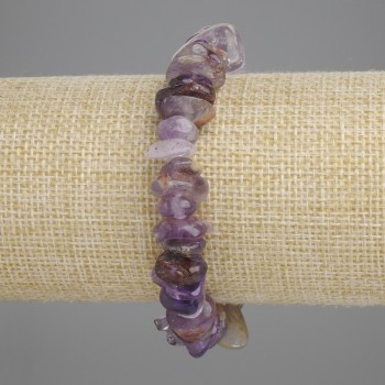 Náramek z ametritu drť, průměr 6-9-16×3-6 mm ±, délka 18 cm +