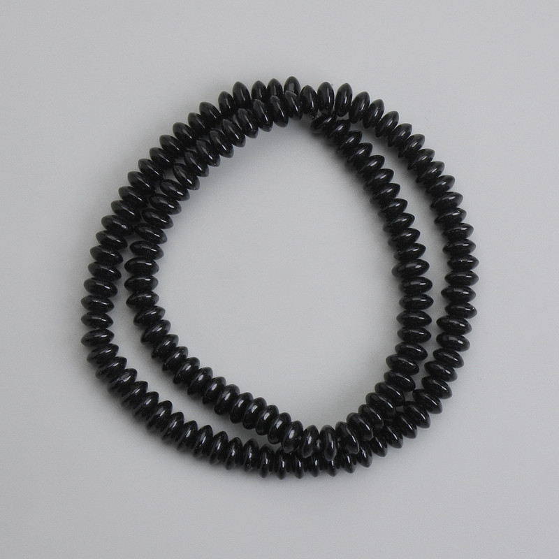 Achátové hladké rondelové korálky, průměr 6×3 mm ±, délka 37 cm ±