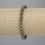 Náramek z pyritu, hladké korálky, průměr 6 mm ±, délka 18 cm ±, elastický