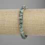 Náramek z mechového achátu, brusované kubické korálky, průměr 7×7 mm, délka 18 cm, elastická šňůra