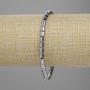Náramek z hematitu, cylindrické korálky 5×4 mm, barva stříbrná, délka 18 cm, elastický