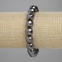 Náramek z hematitu, broušené korálky 10 mm ±, délka 18 cm ±, elastická šňůra