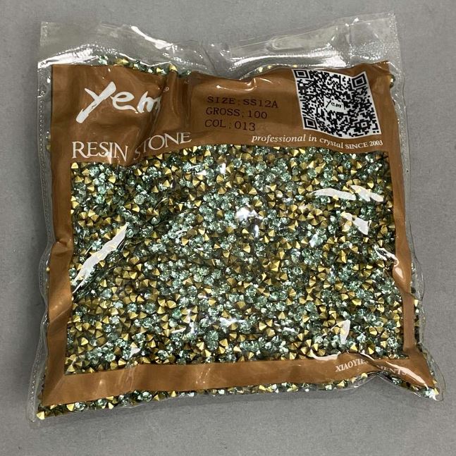 Štrasové kamínky modré, průměr 3 mm ±, balení 105 g