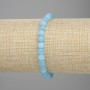 Náramek z akvamarínu – facetovaná korálka, průměr 6 mm ±, délka 18 cm ±, elastická šňůra