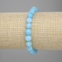Náramek z akvamarínu, facetované kuličky, průměr 8 mm ±, délka 18 cm ±, elastická šňůra