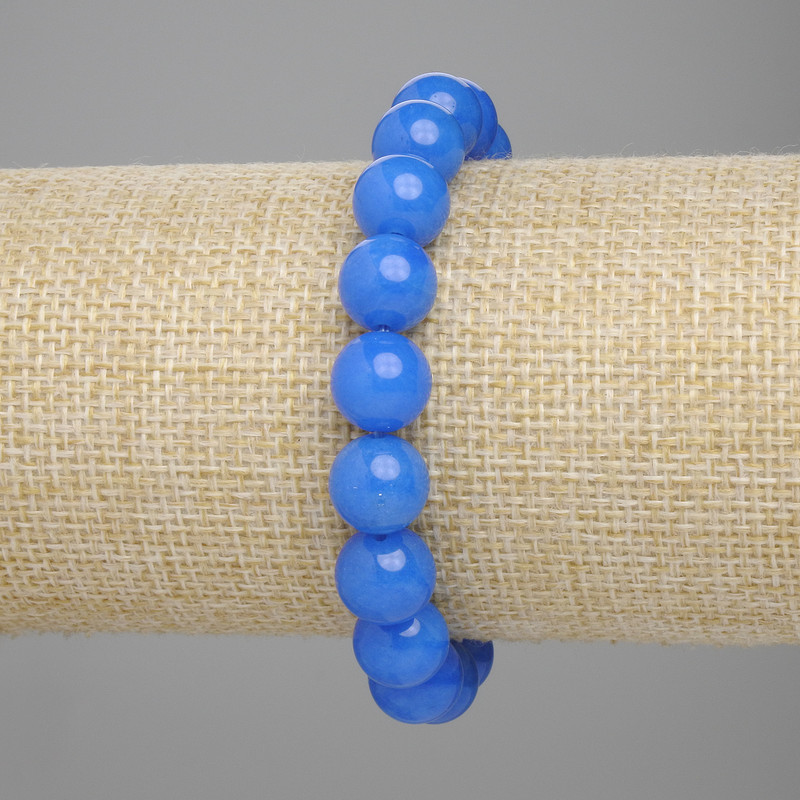 Náramek z apatitů, hladké kuličky, průměr 10 mm +-, délka 18 cm +-, elastický