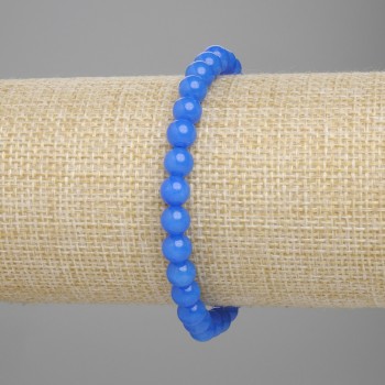 Náramek z apatitových korálků, hladké korálky, průměr 6 mm, délka 18 cm, elastický