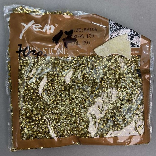 Žluté štrasové kamínky, průměr 3 mm, balení 70 g (±)