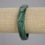 Náramek z malachitu, hladké články, průměr 16×12 mm ±, délka 18 cm ±, na elastické šňůrce