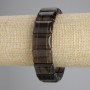 Náramek z dýmového topazu, hladké články, průměr 18×13 mm ±, délka 18 cm ±, elastický