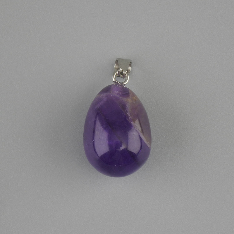 Přívěsek Kapka ametystu 18×13 mm, délka cca 26 mm