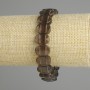 Náramek z dýmového topazu, granované články, průměr 14×10 mm ±, délka 18 cm ±, gumičkový